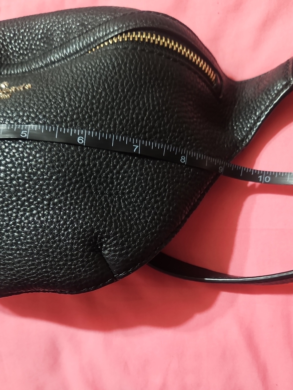 kate spade black pebbled leather crossbody belt bag with gold hardware - Picture 8 of 10